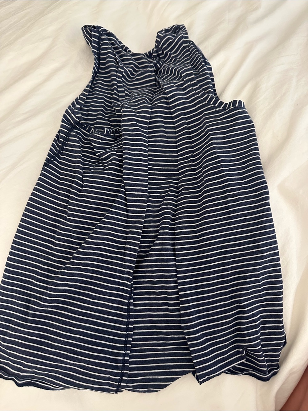 Lululemon tie back Navy and White Striped Sleeveless Tank Top
